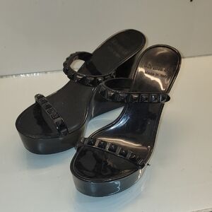Carlo Sotti Black Platform Sandals